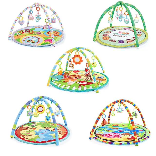 H05b7a7a971704c3287aba7031dff564aI.jpg_640x640q90.webp Multifunctional Fitness Frame Round Play Crawling Mat 0-12 Months Baby Puzzle Game Blanket Fun Sounding Pendant Gift For Kid - Image 1